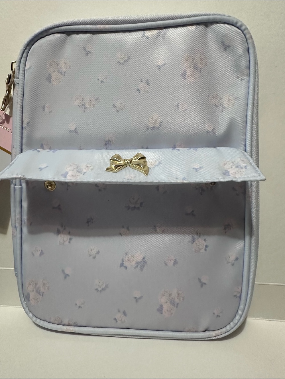 LoveShackFancy Everblooming Rosettes Blue Floral Brush/Tech Organizer Pouch - Picture 14 of 14